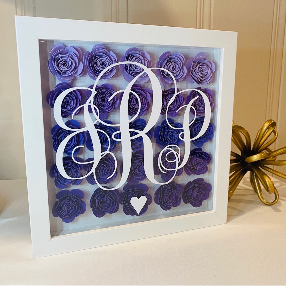 CUSTOM - Paper Rose Ombré Shadow Box - Handmade